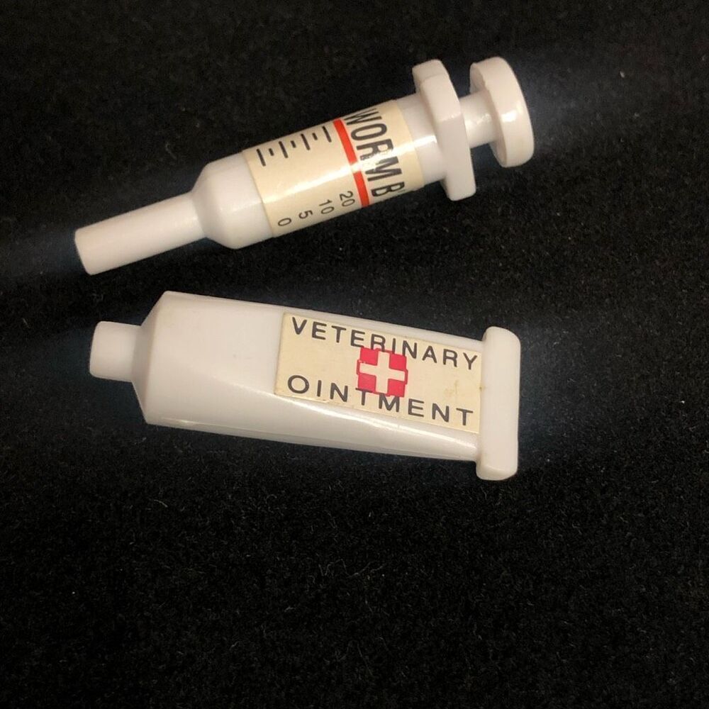 vtg veterinarian dewormer and ointment white red miniature toy doll house mlp